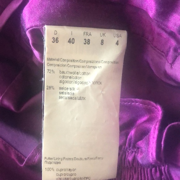 BOSS HUGO BOSS PURPLE SILK BLEND FULL SKIRT • Sz 4 - Picture 9 of 13